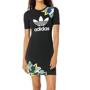 Women's ADIDAS x Her Studio Floral T-Shirt Sporty Black Floral Trefoil